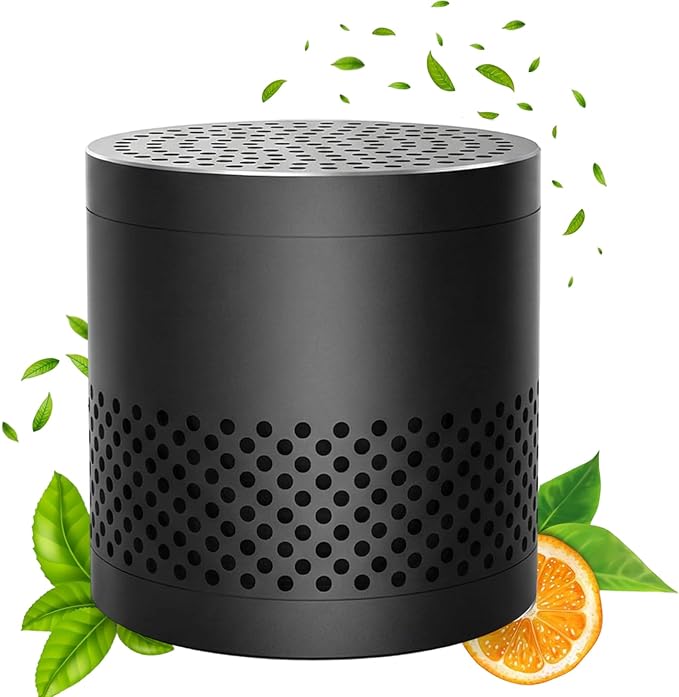 Fridge Deodorizer Odor Eliminator – Reusable Refrigerator Freshener, 10-Year Catalytic Air Purifier for Freezer Closet, Outperforms Baking Soda & Charcoal (Black, 2.79 inches)