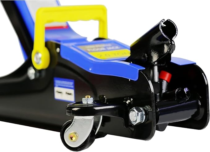 2 Ton Low Profile Floor Jack, Heavy Duty With Single Piston Quick Lift Pump, Steel Car Jack Adjustable Height 3.3"-15.2", Hydraulic Trolley 4000 LBS Capacity, Blue