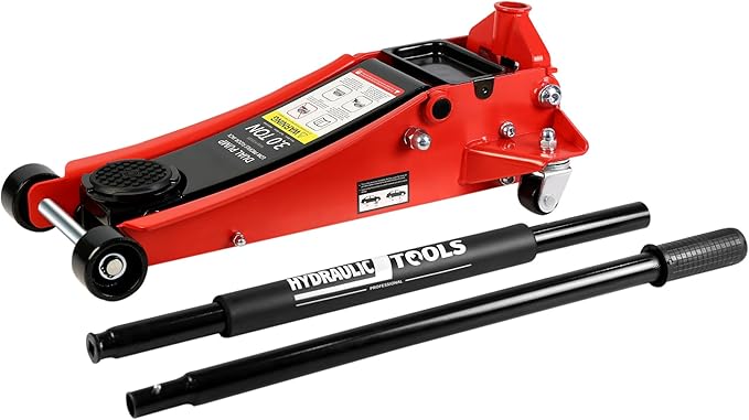 3 Ton Low Profile Trolley Floor Jack, Professional Steel Racing Floor Jack with Dual Pistons Quick Lift Pump,Red Heavy Duty Hydraulic Floor Jack Lifting Range 3.3"-19.7", 3 Ton (6,600 lb) Capacity