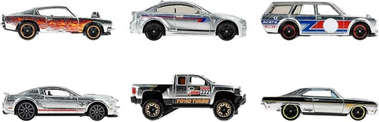 Hot Wheels Zamac Multipacks of 6 Toy Cars, 1:64 Scale, Authentic Decos, Popular Castings, Rolling Wheels, Gift for Kids 3 Years Old & Up & Collectors