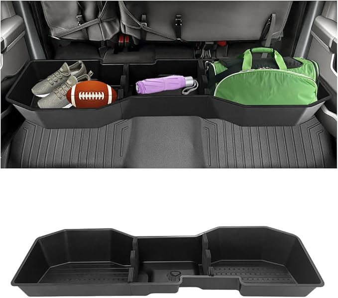 MAXDOM Under Seat Storage Fit for (2007-2018) Chevy Silverado 1500/GMC Sierra 1500 (2007-2019) 2500HD 3500HD Crew Cab Rear Underseat Organizer Box