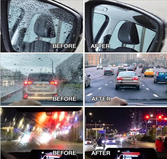 Glass Cleaning Board, Glass Coating for Windshield, Windshield Hydrophobic, 2-in-1 Glass Cleaner Plus Rain Repellent,Suitable for All Types of Glass Surfaces,Improves Clarity (2pcs)