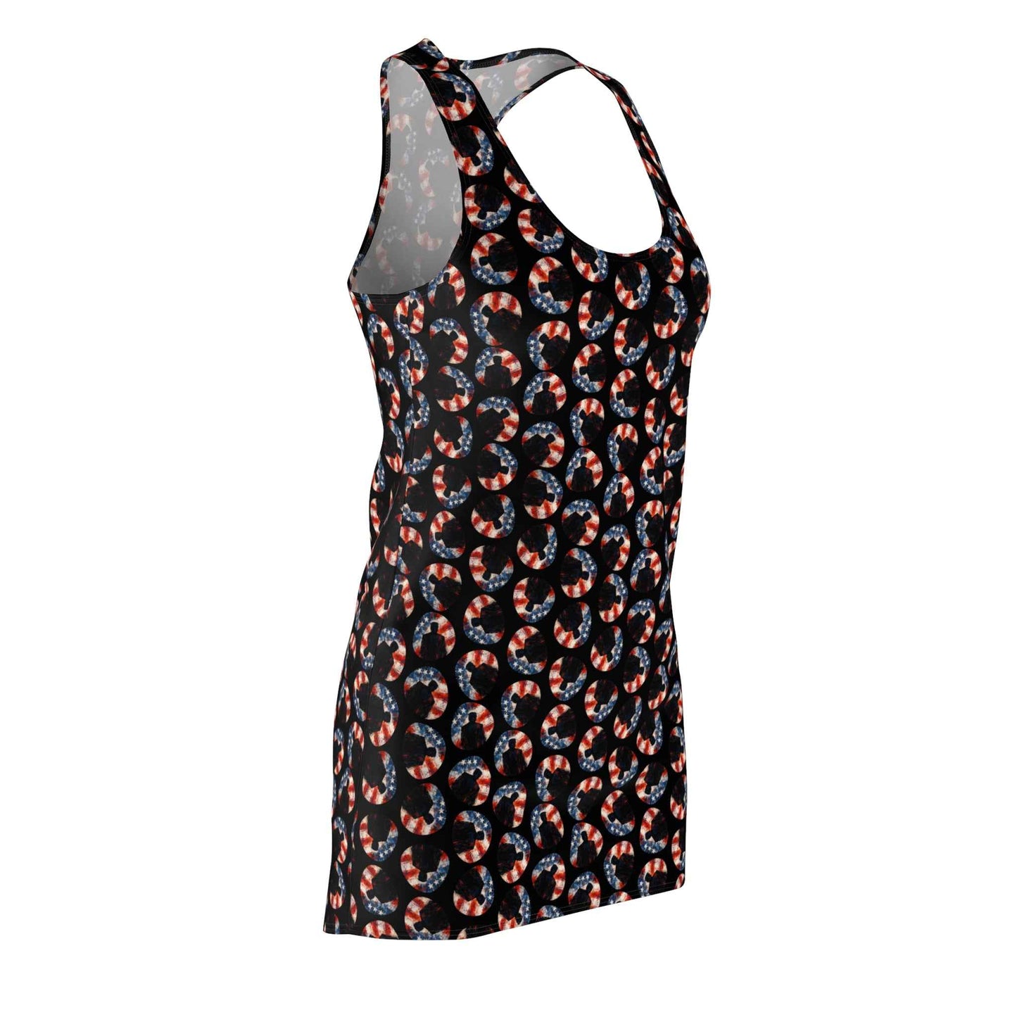 Stars & Stripes Crescent Racerback Dress – Patriotic Athletic Tank Dress