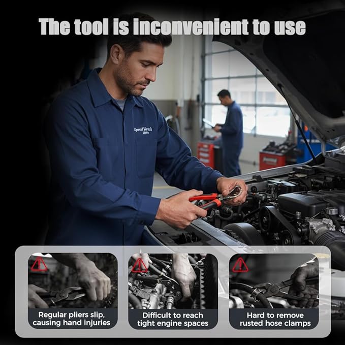 Professional Hose Clamp Kit 6Pcs, Fuel Line Pliers Set, Includes Disconnecting Pliers, Crimping Plier, Cutting Plier, And Wire Strippers for Tackle Wiring, Electrical Repairs, Auto Maintenance (6)