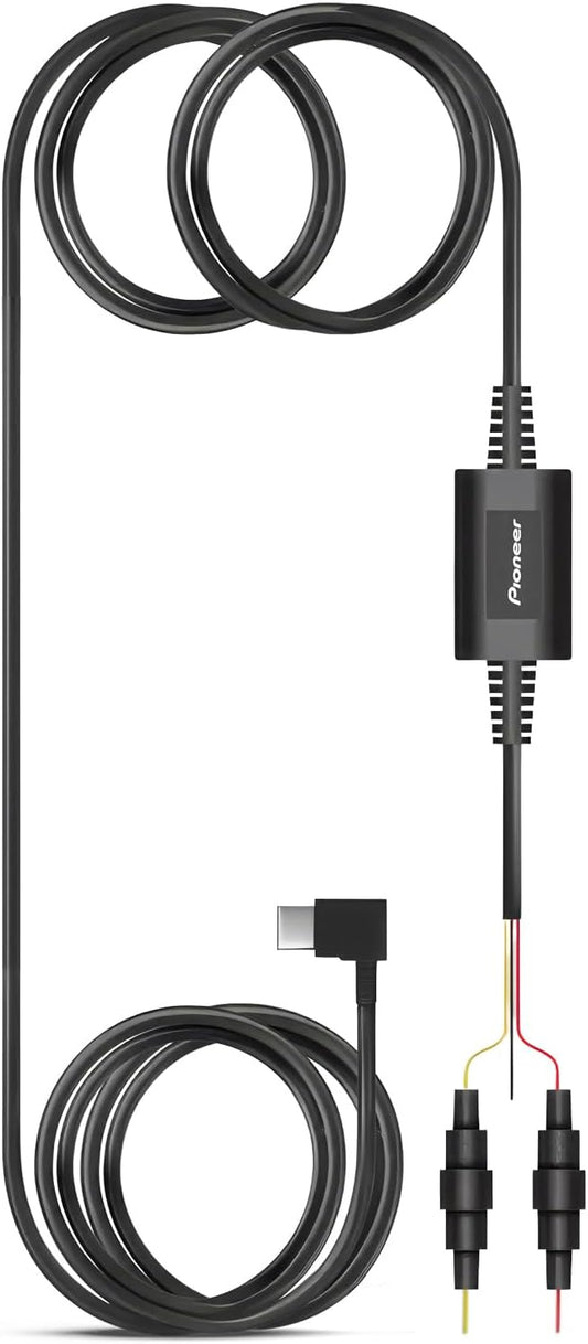 Pioneer RD-HWK300 USB-C Hardwire Kit for Compatible Dash Cams – 12-24V to 5V with Low Voltage Protection, Fuse Safety, Parking Mode Support for Continuous Recording