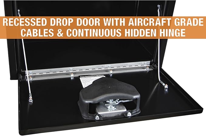 Buyers Products 1703350 Black Steel Underbody Truck Tool Box – 14 x 12 x 24 Inch - Truck Bed & Underbelly RV Storage Box, Locking T-Latch, Weather-Resistant, Heavy-Duty Flatbed Job Box, Made in USA