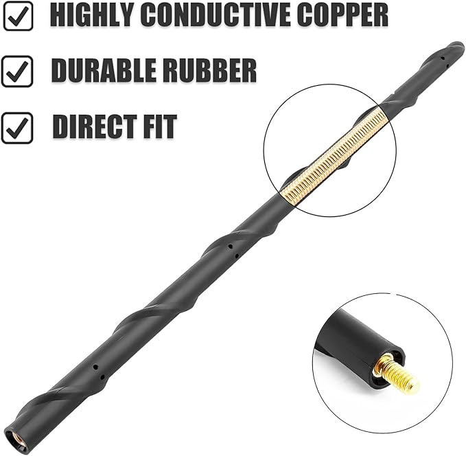 16 Inch Antenna for Jeep Wrangler Gladiator 2007-2026 Jeep Car Antenna Replacement, Short Antenna Jeep Wrangler JL JK Glaidator Accessories