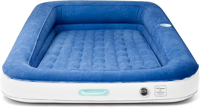 SoundAsleep Products Dream Series Kids Air Mattress Includes High Speed External Pump - Extra Tall Safety Bumpers - Portable, Toddler Blow up Bed for Kids