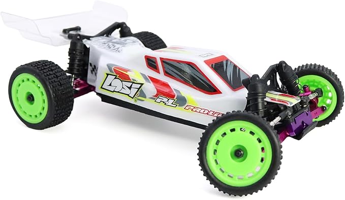 Pre-Mounted Pin Buggy Tires and Wheels Rims Hub Tires Set for 1/24 Losi Micro-B 1/28 Losi Micro-T Wltoys 244016 Upgrade Part (Black Micro-T)