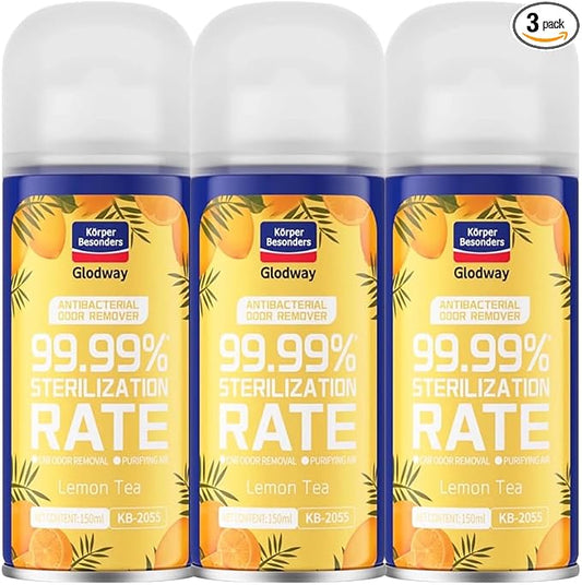 Glodway Car Air Freshener Spray,Deodorizer Odor Eliminator Remover Fogger,Long Lasting Lemon Scent,6 Ounce(Pack of 3)