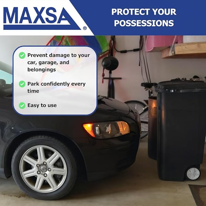 Maxsa 37310 Park Right Single Laser Parking Guide for One-Car Garage, Adjustable Laser, Motion Activated, AC Adapter & Battery Backup, Universal Car and SUV Parking Guide, Silver