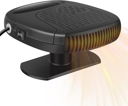 12V Portable Car Heater & Defroster – 120W Turbo Fast Heating/Cooling, 360° Adjustable, Plug & Play for Cars/SUVs/RVs – Dual Defog & Fog-Free Driving