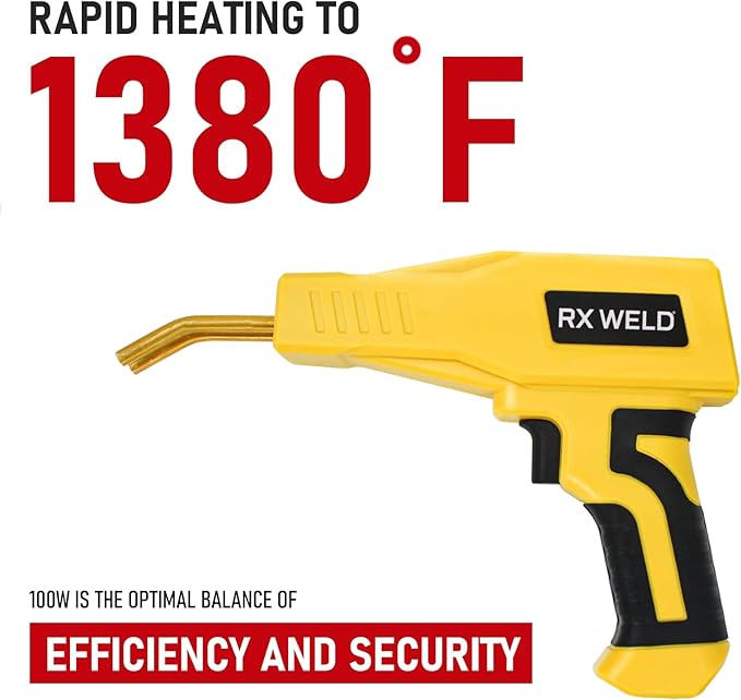 RX WELD Plastic Welder, 2 in 1 Plastic Welding Kit Repair Welder 1000PCS Hot Stapler for Car Bumper Cracks, Kayaks, Plastic Toys, Patent Number D1052628