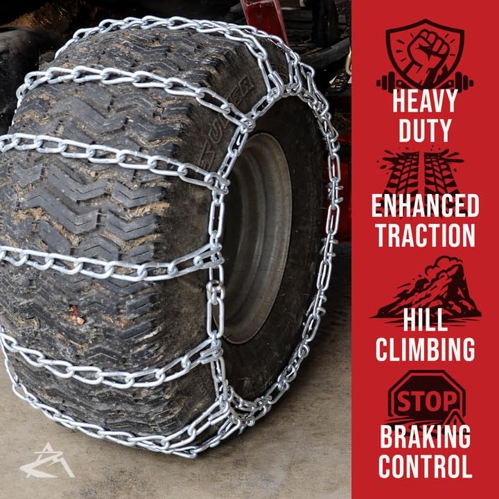 The ROP Shop Pair of 2 Link Tire Chains 24x13x12
