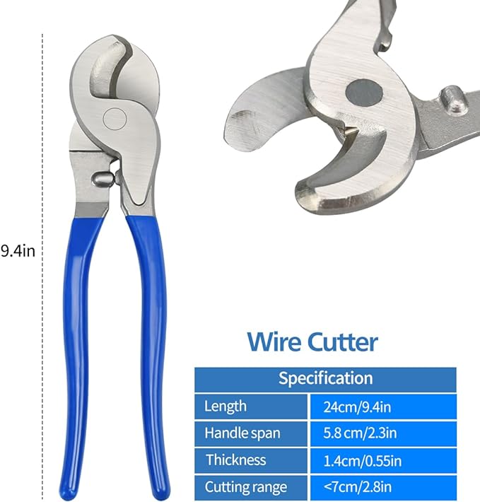 Battery Cable Wire Lug Crimping Tool Kit with 340pcs Copper Wire Lugs, Wire Crimping Tool for AWG 10-1/0 Electrical Lug Crimper, with Cable Cutter, 420pcs Dual Wall Adhesive Heat Shrink Tubing