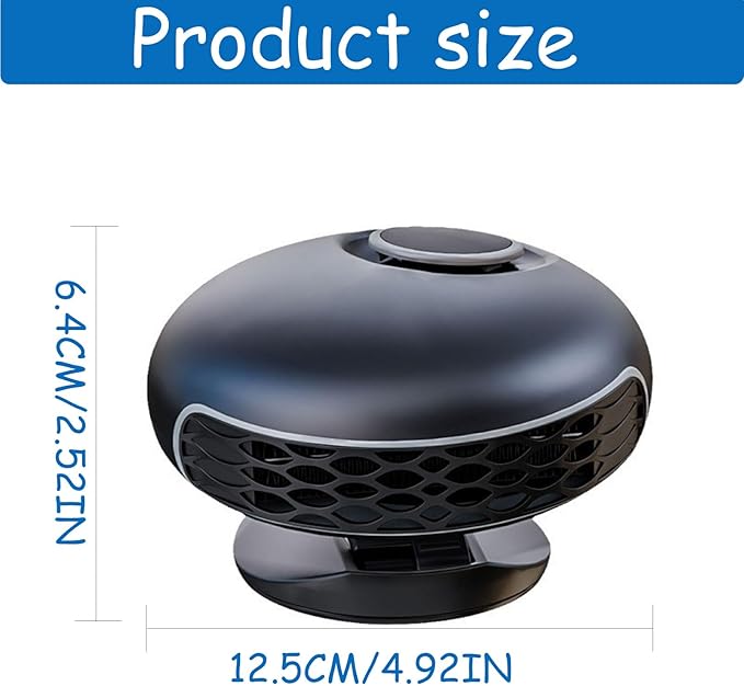 12V 150W Portable Car Heater & Defroster, 360° Rotating Dual-Heating & Cooling Fan for Windshield Defogging, Plug-in Auto Heater for Cars, Sedans, SUVs and RVs
