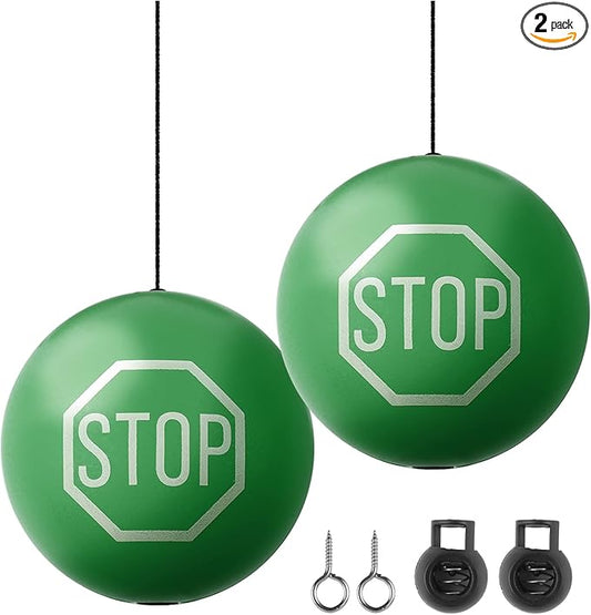 2PCS Garage Tennis Ball Parking Aid,Anti-Collision Hanging Garage Parking Aids for Cars with 13ft Rope,Universal Garages Parkings Stops Ball Garages Accessories for Car (Green/2PCS)