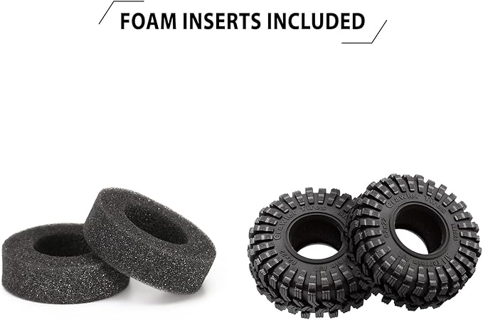 INJORA 1.0 Tires All Terrain S5 Super Soft Sticky Tires for 1/18 TRX4M 1/24 RC Crawler Axial SCX24 FMS FCX24 Enduro24 Upgarde (T1014)