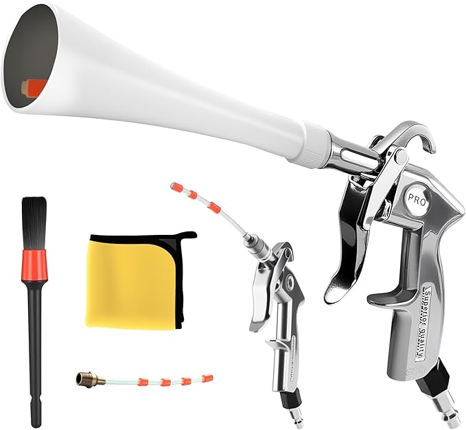 GOCCIDA Tornado Dry Cleaning Gun Detailing Interior Dryer Air Blow Gun,Car Detailing Kit Interior Cleaner,Car Detailing Tools for Car Quickly Blasts Dirt and Dust Works with Air Compressor