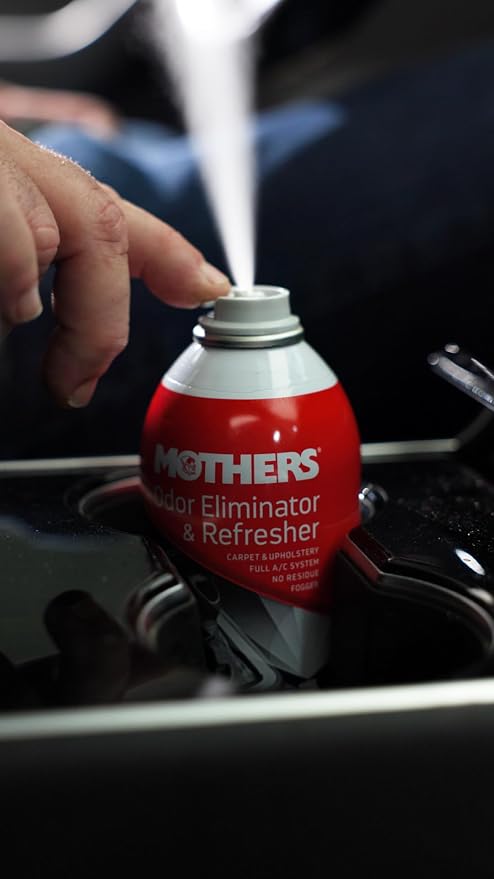 Mothers Odor Eliminator & Refresher, New Car Scent, 2 oz. Aerosol – Whole-Car Fogger Neutralizes Smoke, Pet, Food & Mildew Odors with CMM® Technology, Freshens Cabin & Vent Ducts (06811)