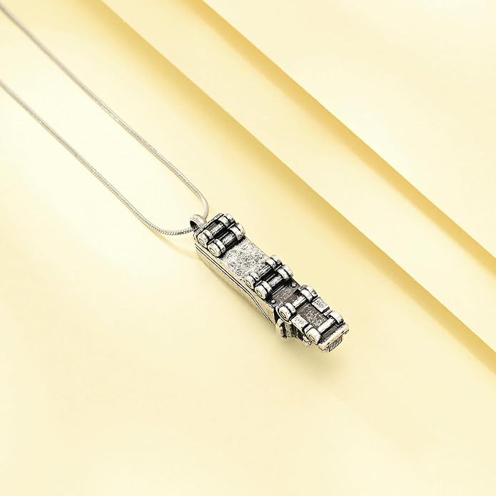 Urn Necklace for Ashes 18 Wheeler Semi Truck Cremation Jewelry for Men Memorial Urn Pendant Ashes Locket Necklace Keepsake Gifts