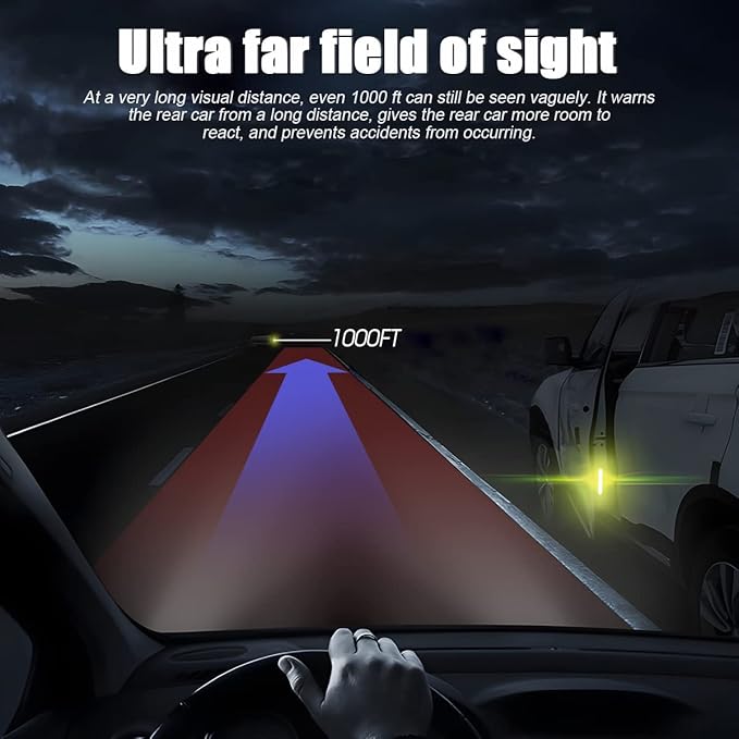 8PCS Reflective Open Warning Stickers for Car Door, Night Visibility Auto Safety Prompt Decals, Anti-Collision Protective Strip Tape, Car Accessories Universal for Truck, SUV, Van (Green)