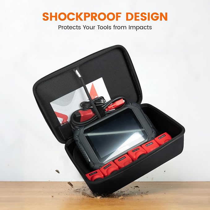 ANCEL EVA Hard Protective Case for V5 HD PRO Heavy Truck Scanner, Waterproof Shockproof Storage Bag with Large Capacity, Smooth Zippers and Easy Carry Handle, Travel Ready