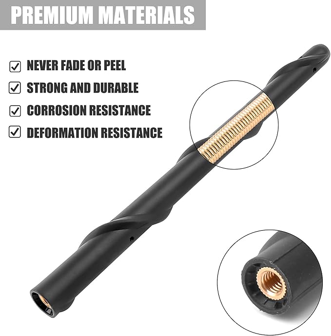 Short Antenna for 2007+ Jeep Wrangler Accessories JK JL Unlimited Gladiator Accessories JT, 7 Inch for Jeep JKU JLU Sahara Rubicon Sport Willys 4xe Mojave High Altitude Radio Antenna Replacement