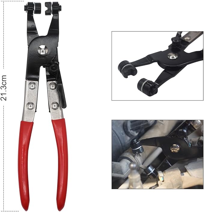 TOOLEAGUE Fuel Line Pliers Set 6Pcs, Hose Remover, 9" Fuel Filter Caliper, Hose Pipe Clamp Clip, Flat Hose Clamp Plier, 30 Degree Disconnect Pliers Set for Auto Maintenance with Storage Case