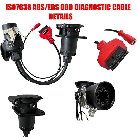 ABS EBS ISO7638 Road Commercial Vehicles Diagnostic Connectors-Electrical Connections Between Tractor&Trailer and Towing Vehicles,OBD Port to OBD2 Diagnostic Scanners.