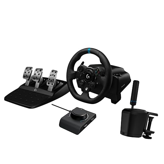 Logitech G923 Racing Wheel and Pedals + RS Shifter & Handbrake + Racing Adapter Bundle - Xbox X|S/Xbox One/PC