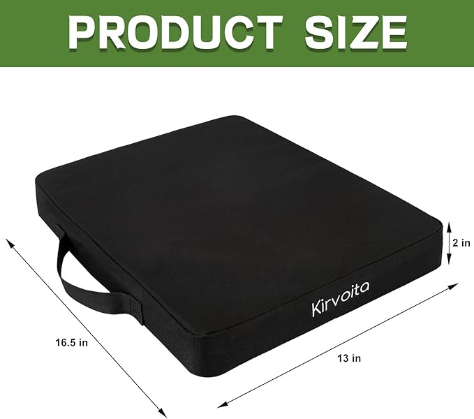 Portable Bleacher Seat Cushions 4 Pack, Waterproof Oxford Fabric Filled with High Density PU Foam (Black)