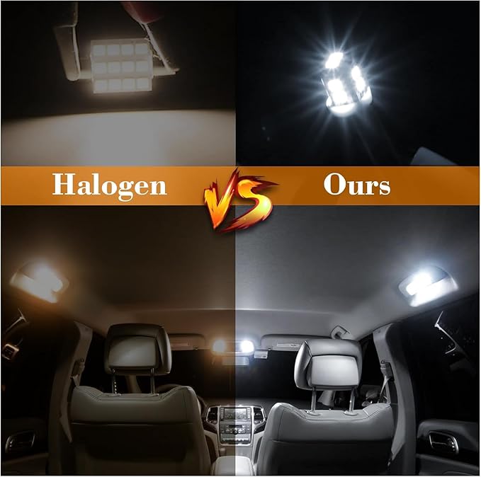 iFunyLED 24 Pieces Dome Light LED Car Interior Bulb Kit Set 194 T10 DE3175 578 31mm 42mm Bulbs Interior Replacement Lights for Car Map License Plate Door Side Marker Cornering Trunk Light - Cool White