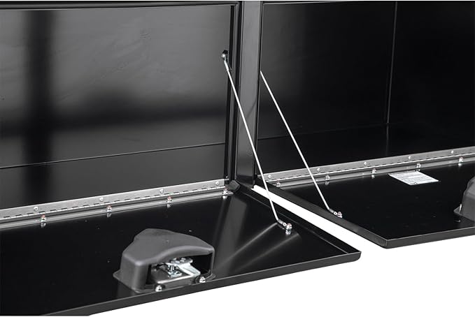 Buyers Products 1702325 Black Steel Underbody Truck Tool Box – 18 x 18 x 72 Inch - Truck Bed & Underbelly RV Storage Box, Locking T-Latch, Weather-Resistant, Heavy-Duty Flatbed Job Box, Made in USA