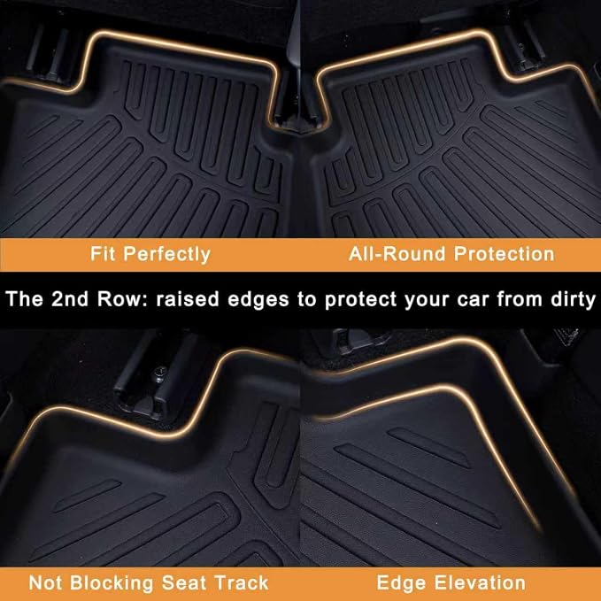 Floor Mats for 2025 2026 KIA Carnival Hybrid 8 Seats (Not for Fuel & Prestige) & Cargo Mat & Backrest Mat,TPE All Weather Protection Full Set Liner Covering The Backrest Accessories