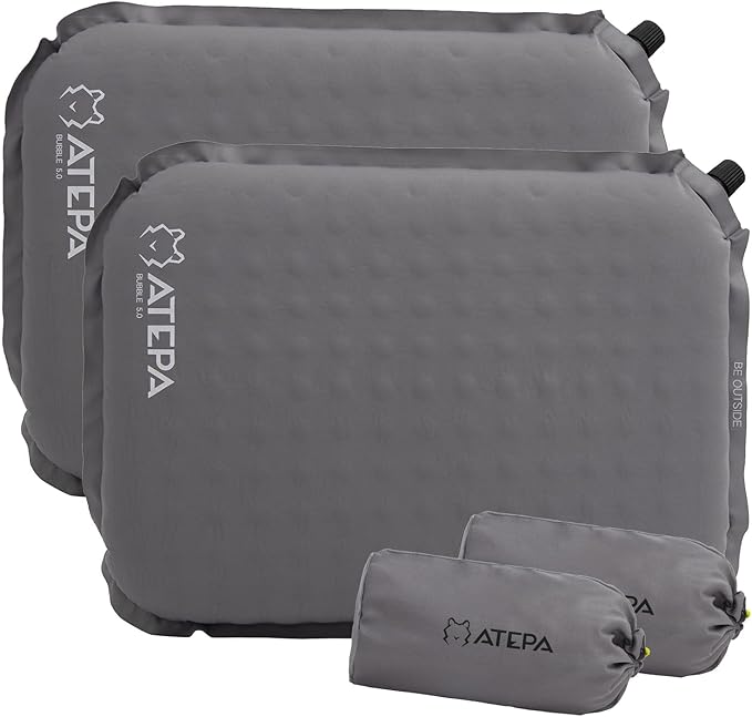 ATEPA Inflatable Seat Cushion, Compact Self-Inflating Seat Cushion for Stadium Airplane Air Travel Bleacher Camping, Blow Up Foam Seat Pad for Outdoor Sports Events Backpacking Hiking Sitting