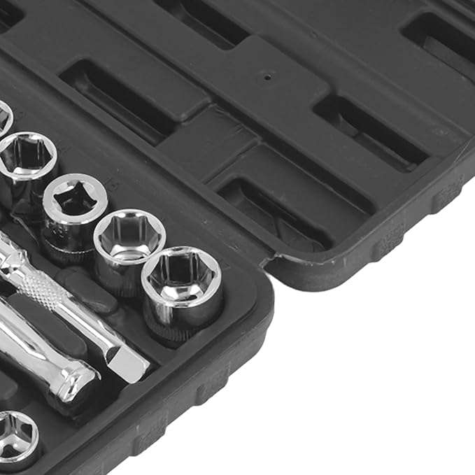 46 Piece Automotive Repair Kit, 72 Teeth Reversible Ratchet Wrench, Vanadium Steel, Quick Release, for Car Maintenance and DIY Repairs