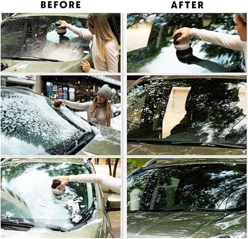 ZONETECH Electric Ice Scraper for Car Windshield, Electric Snow Scraper for Window, Ice Removal Tools Rechargeable with USB Cable, Cleaning Brush (3 in 1 Electric Ice Scraper Upgraded, 1 Pack)