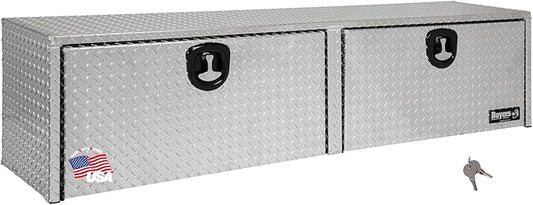 Buyers Product 1701563 Silver Aluminum Diamond Tread Topsider Truck Tool Box, 72x18x16 Inch, Made in USA, Professional Grade, Heavy Duty, Corrosion-Resistant, Dual Drop Doors, Compression Latch