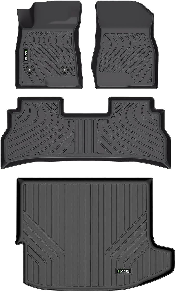 HAFIDI® Floor Mats & Cargo Liner Set Fit for Chevy Trax & Buick Envista 2024 2025 2026 All Weather Protection TPE Anti-Slip Automotive Full Set Floor Liners Custom Trax Accessories - Black