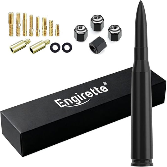 Car Truck Antenna with Tire Valve Caps Universal Short Replacement for GMC Sierra Chevy Silverado Dodge Ram 1500 2500 3500 Ford F150 F250 F350 Super Duty Raptor, Car Accessories, Black