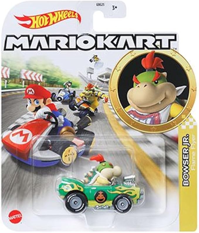 Hot Wheels Mario Kart Die-Cast Character Cars Collection, Bundle of 8, Nintendo Gaming Vehicles GBG25-957M