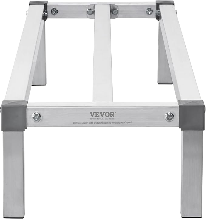 VEVOR Aluminum Dunnage Rack, 48” x 14” Commercial Food Floor Rack, 8” Off the Floor, 1000 lbs Capacity All-Welded Aluminum Storage, for Storage in Restaurants, Kitchens, Garages and Vehicles