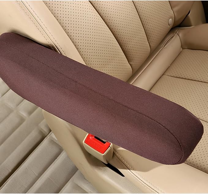 AUCELI 2 Pcs Car Front Seat Armrest Covers, Cloth Fabric Armrest Protectors, Direct Replacement Center Console Lid Armrest Cover Skin, Universal Accessories for Car, SUV, Truck and Van