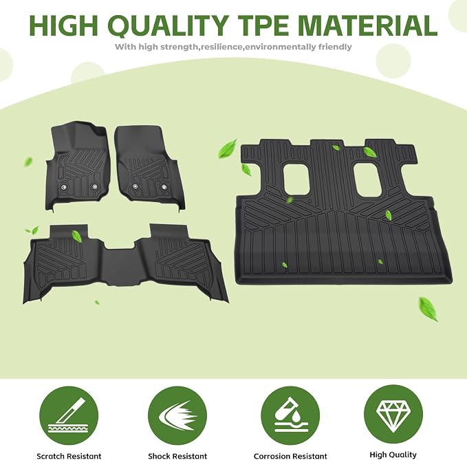 Floor Mats for 2025 2026 Toyota 4Runner 7 Seats Gas, All Weather TPE Protector 1st&2nd&3rd Row Floor Liners Accessories(Not for Hybrid EV&i-Force MAX)