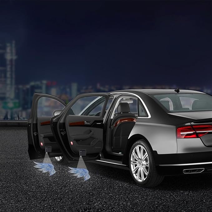 2Pcs Universal Car Door Lights Logo Projector, Auto Door Projection Wireless LED Welcome Courtesy Light, Welcome Ghost Shadow Lamp Vehicle Accessories Fit for Most Cars (Style A)