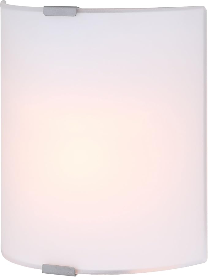 Modern 1-Light Wall Sconce, Grey with Flat Opal Glass, 7 Inch, Ambient Accent Lighting, Floating Wall Mounted Light for Hallway, Bathroom, Dining Room, Bedroom, Easy Install, 60W Type A Compatible