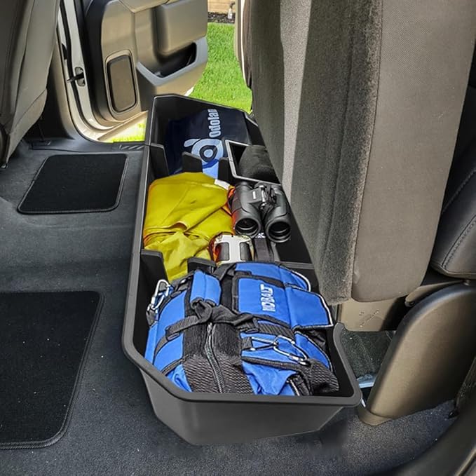 MAXDOM Under Seat Storage Organizer Box for (2019-2026) Chevy Silverado 1500 / GMC Sierra 1500 (2020-2026) 2500HD 3500HD | Double & Crew Cab Rear Underseat