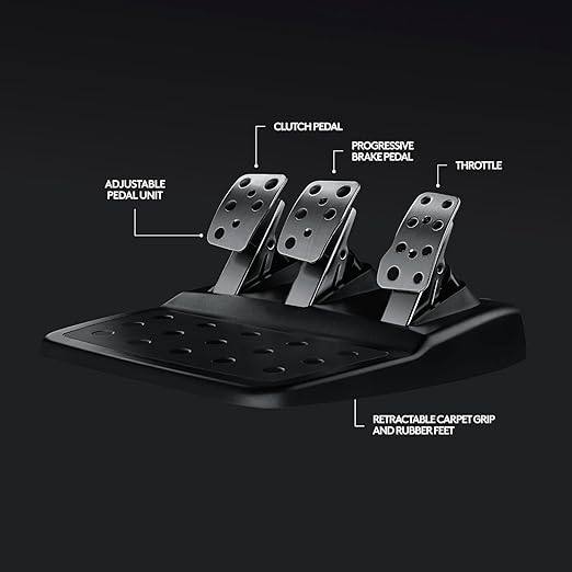 Logitech G920 Driving Force Racing Wheel with Floor Pedals, Real Force Feedback, Leather Steering Wheel Cover for Xbox Series X/S, Xbox One, PC, Mac - Black