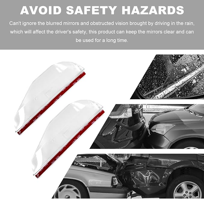 Wevdn 2 PCS Mirror Rain Visor Eyebrow, Waterproof PVC Auto Exterior Rear View Mirror Rain Visor Guard, Rainproof Side Mirror Rain Visor Eyebrow Cover for SUV Truck, Car Accessories (Transparent)